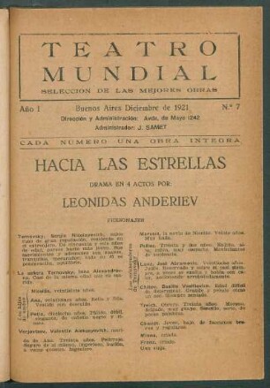 1921000700: Hacia las estrellas : drama en 4 actos