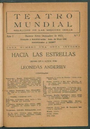 1921000700: Hacia las estrellas : drama en 4 actos