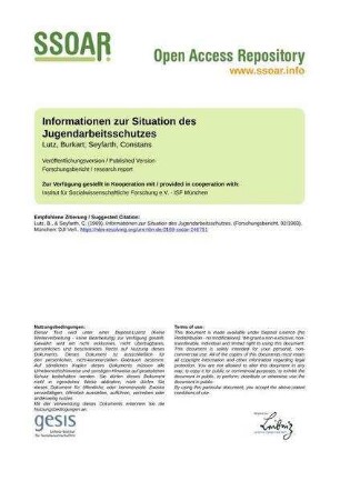 Informationen zur Situation des Jugendarbeitsschutzes