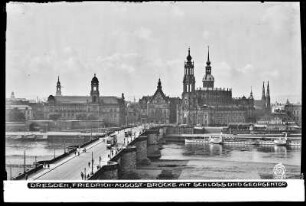 Dresden, Augustusbrücke mit Katholischer Hofkirche, Residenzschloss und Georgentor