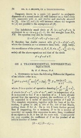 On a transcendental differential equation.