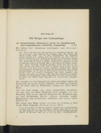 Abteilung IX. Die Berge um Lamspringe