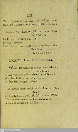 CXXVI. Die Sommernacht