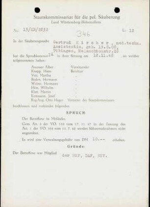 Kircher, Gertrud