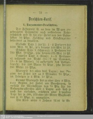 Droschken-Tarif