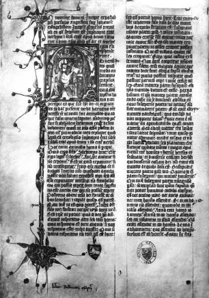 Augustinus super Johannem — Initiale mit dem schreibenden Augustinus, Folio 1