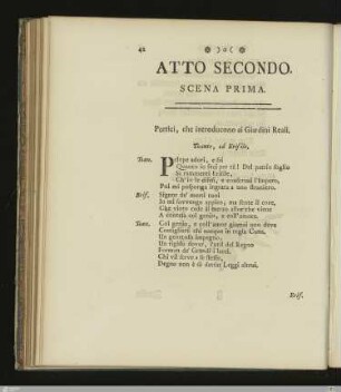 Zweite Abhandlung / Atto Secondo