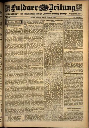 Zweite Ausgabe vom Samstag, den 15. Dezember 1900.