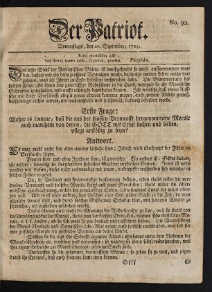 No. 90. Donnserstags, den 20. September, 1725