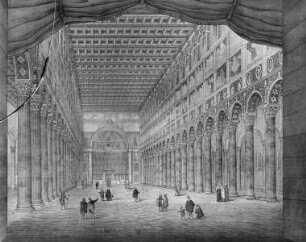 Rekonstruktion des Inneren von San Paolo fuori le Mura in Rom
