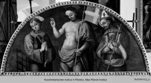 Der auferstandene Christus zwischen den Heiligen Laurenz und Herkulanus