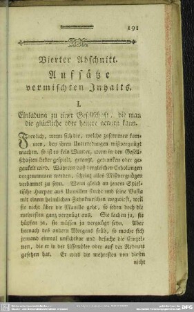 Vierter Abschnitt. Aufsätze vermischten Inhalts