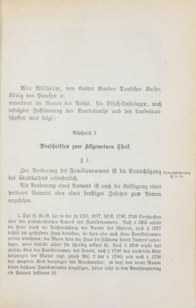 Abschnitt I. Vorschriften zum Allgemeinen Theil