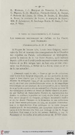A propos du collectionneur L.-J. Gaignat : les peintures historiques de l'hôtel de la Ferté, rue Richelieu