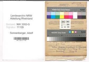 Entnazifizierung Adolf Sonnenberger, geb. 04.01.1904 (Musiker)