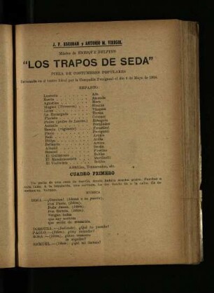 Los trapos de seda : pieza de costumbres populares