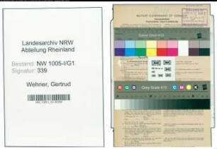 Entnazifizierung Gertrud Wehner , geb. 07.04.1903 (Verw.Sekretaerin)