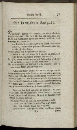 Die dreyzehnte Aufgabe
