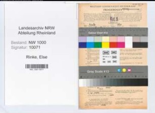 Entnazifizierung Else Rinke, geb. 30.01.1908 ()