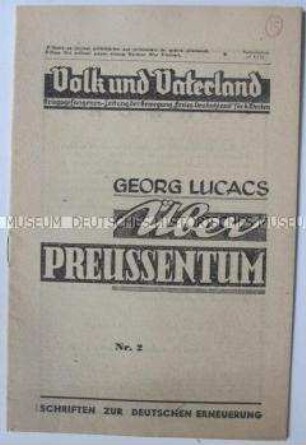 Kriegsgefangenen-Zeitung "Volk und Vaterland" mit einem Aufsatz von Georg Lucacs