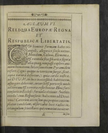Aulaeum VI. Reliqua Europae Regna et Respublicae Libertatis.