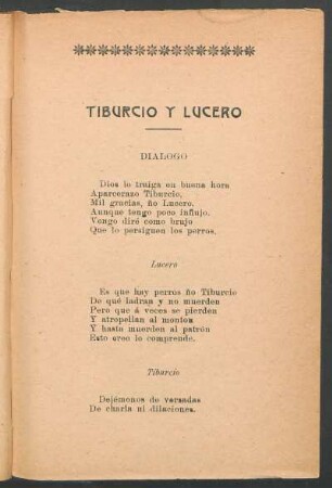 Tiburcio y Lucero : Diálogo