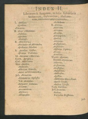 Index II. Librorum & Autorum