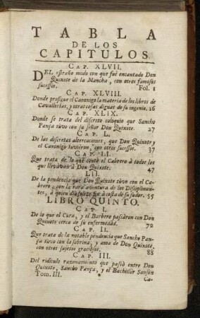 Tabla De Los Capitulos