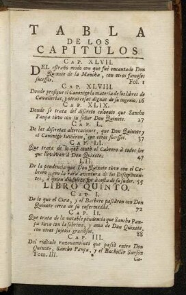 Tabla De Los Capitulos