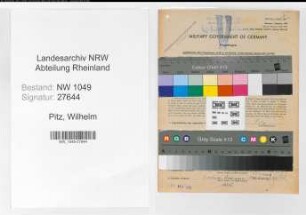 Entnazifizierung Wilhelm Pitz , geb. 25.02.1895 (Bahnsekretaer)