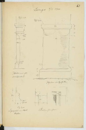 Rathaus, Lemgo: Details (aus: Skizzen- und Fotoalbum 18)