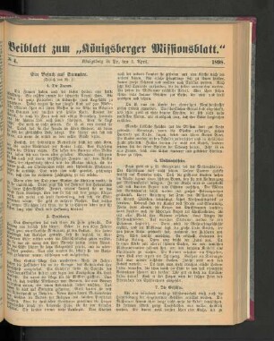 Beiblatt zum "Königsberger Missionsblatt". No 4. 1898.