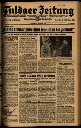 Ausgabe vom Dienstag, den 25. Februar 1941.