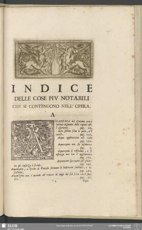 Indice Delle Cose Piu Notabili Che Si Contengono Nell' Opera