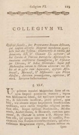 Collegium VI. Episcopi sinenses, suos Procuratores Romam destinant, qui ...