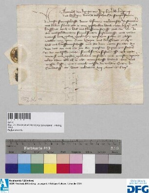 Cunradt jun. und Jörg Herren zu Limpurg, Reichserbschenken, sagen der Nürnberger Kaufmannschaft zu Frankfurter Fastenmesse sicheres Geleit zu.