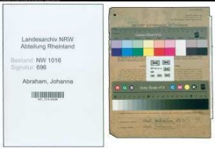Entnazifizierung Johanna Abraham , geb. 14.04.1902 (Kauffrau)