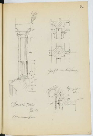 Kornmesserhaus, Bruck/Mur: Details (aus: Skizzen- und Fotoalbum 21)