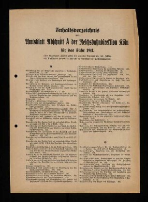 Amtsblatt der Reichsbahndirektion, Köln / 1941