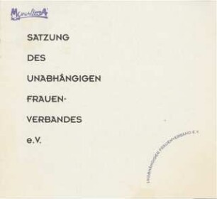Satzung des Unabhängigen Frauenverbandes e.V.
