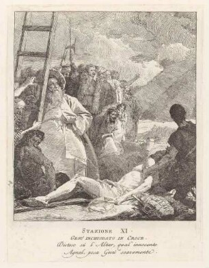 Jesus wird ans Kreuz genagelt (11. Station des Kreuzwegs), aus der Folge "Via Crucis"
