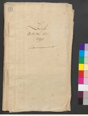 Alter Umschlag "Briefe April, Mai, Juni. 1799."