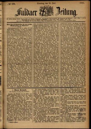 Ausgabe vom Dienstag, den 16. Juni 1885.