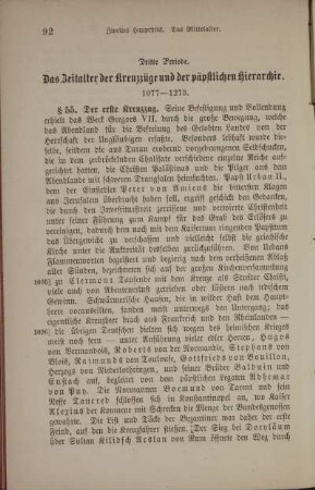 Dritte Periode. Das Zeitalter der Kreuzzüge und der päpstlichen Hierarchie. 1077 - 1273