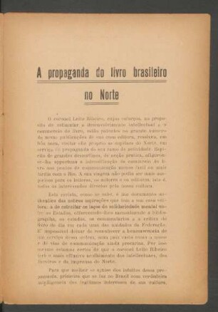 A propaganda do livro brasileiro no Norte