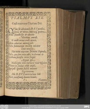 Psalmus XIX. Coeli enarrant Gloriam Dei.