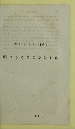 Mathematische Geographie