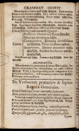 De Verborum præteritis & supinis Regulæ Generales. - De Imperativo.
