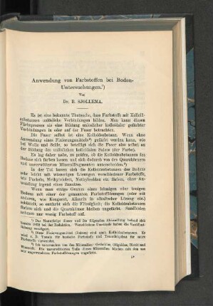 Anwendung von Farbstoffen bei Boden-Untersuchungen.