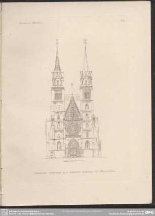 Platte 4. Giebelseite (Wesrtseite) der St. Lorenzkirche.